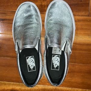 Silver Slip On Vans